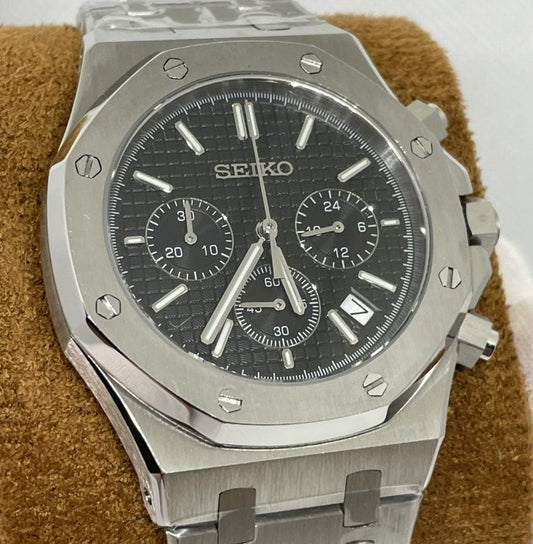 Seiko Royal Oak Chronograph MOD Black Dial