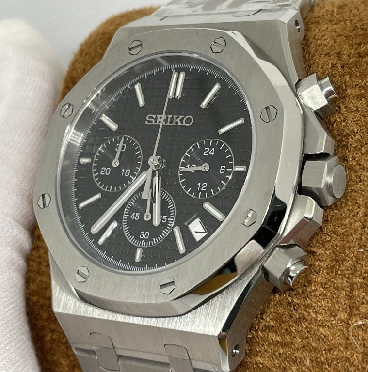 Seiko Royal Oak Chronograph MOD Black Dial