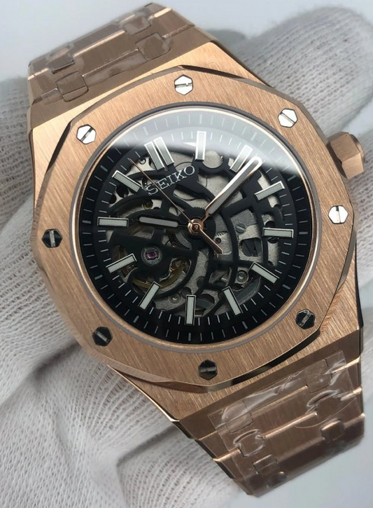 Seiko Royal Oak MOD Skeleton Rose Gold