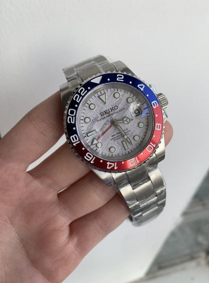 Seiko GMT MOD Pepsi Meteorite Dial