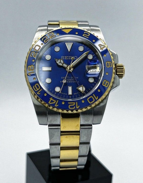 Seiko GMT MOD Blue Two-Tone Dial