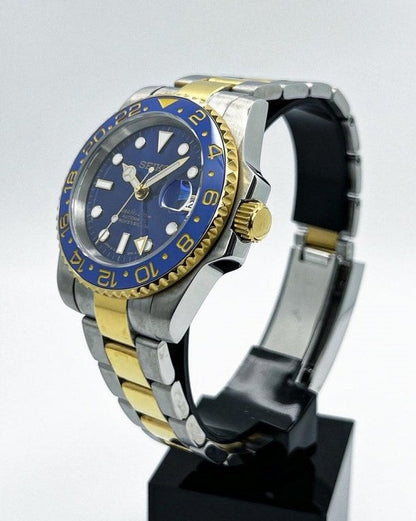 Seiko GMT MOD Blue Two-Tone Dial