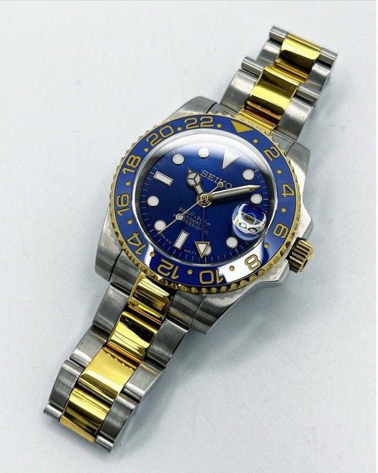 Seiko GMT MOD Blue Two-Tone Dial