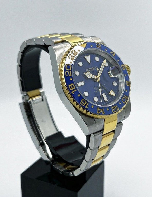 Seiko GMT MOD Blue Two-Tone Dial