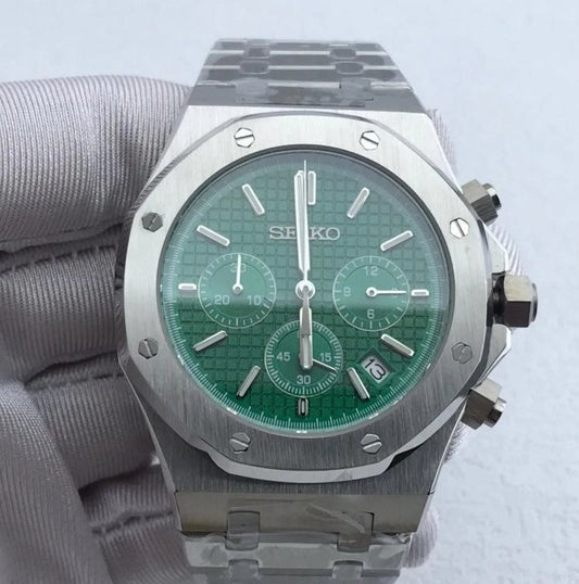 Seiko Royal Oak Chronograph MOD Green Dial