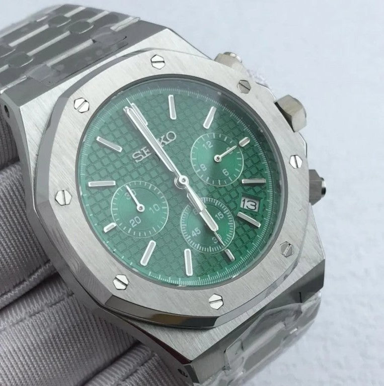 Seiko Royal Oak Chronograph MOD Green Dial