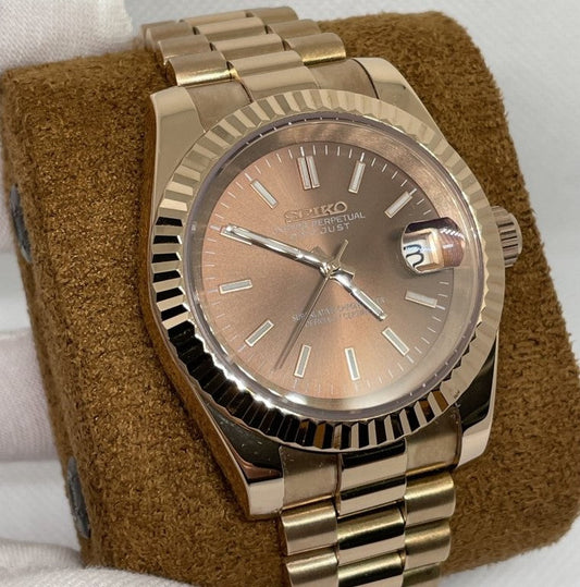 Seiko Datejust MOD Chocolate Dial Rose Gold