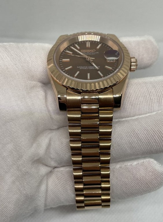 Seiko Datejust MOD Chocolate Dial Rose Gold