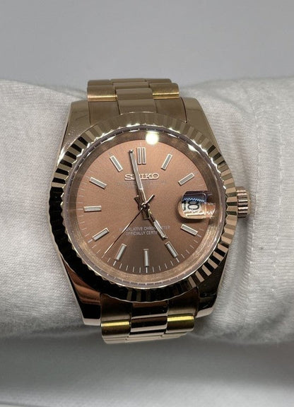 Seiko Datejust MOD Chocolate Dial Rose Gold