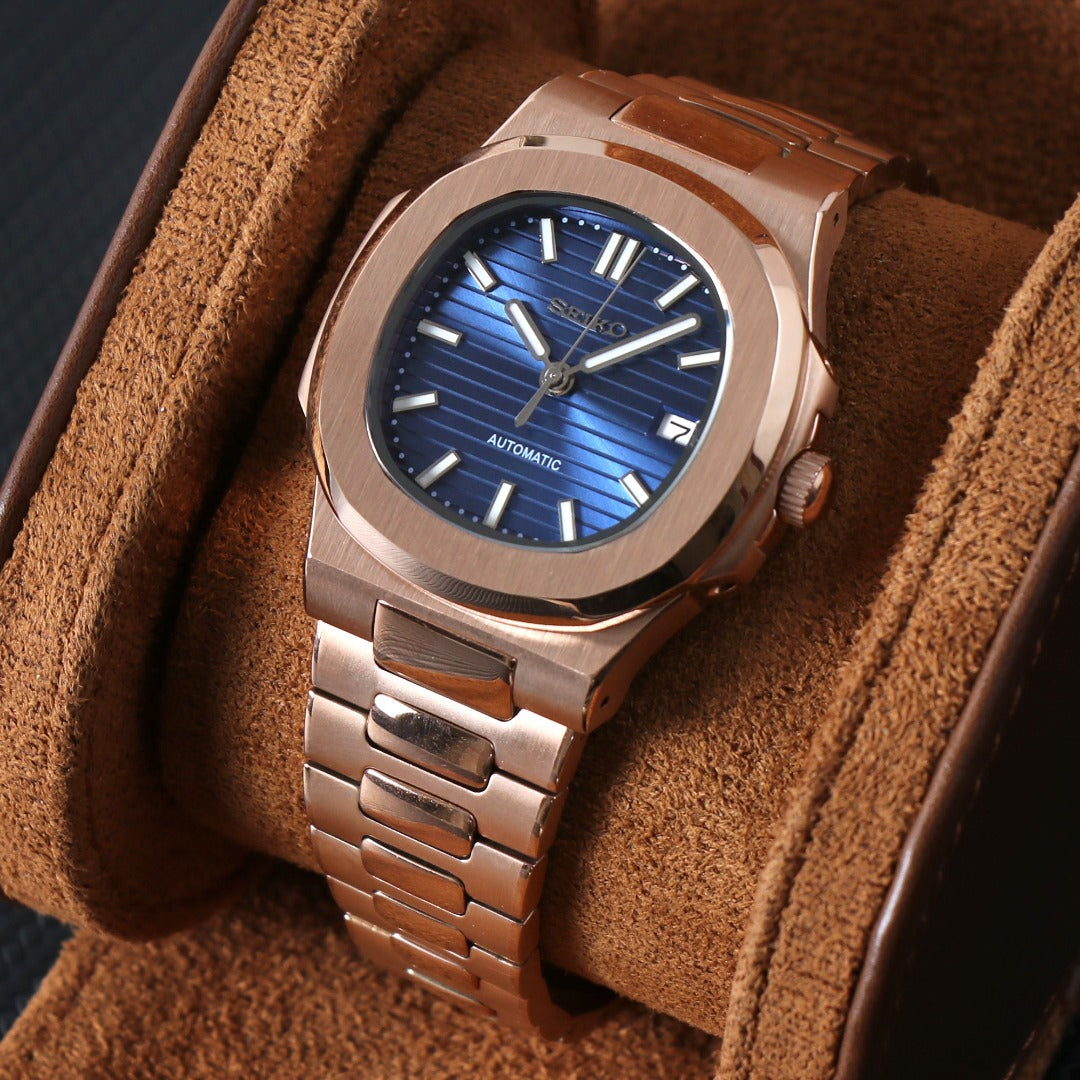 Seiko Nautilus MOD Blue Dial Rose Gold