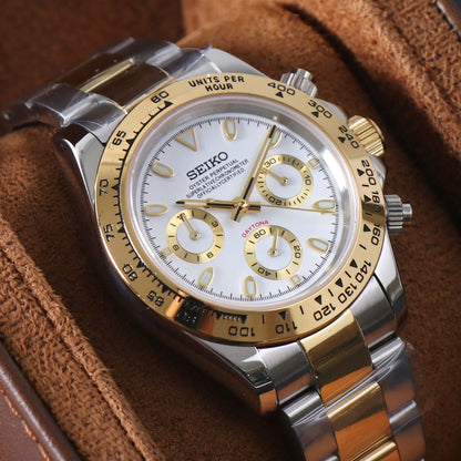 Seiko Daytona MOD White & Gold Dial