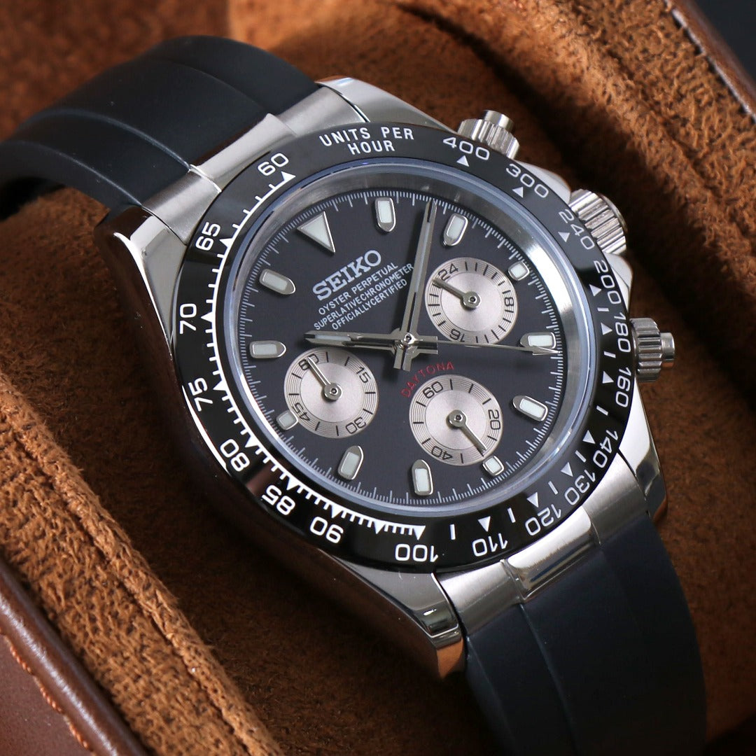 Seiko Daytona MOD Black Dial Black