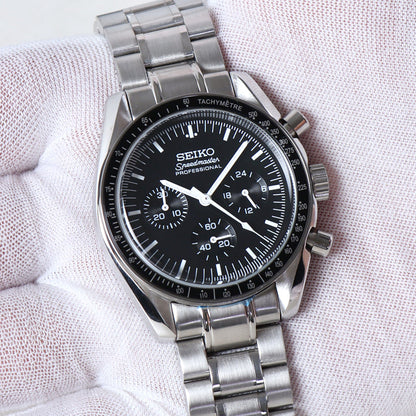 Seiko Speedmaster MOD Black Dial White