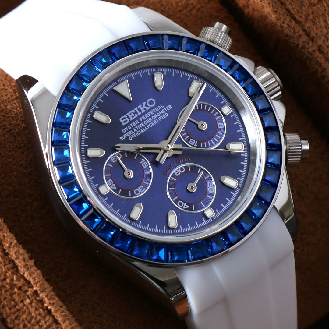 Seiko Daytona MOD Blue Dial Crystal