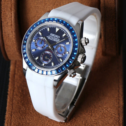 Seiko Daytona MOD Blue Dial Crystal