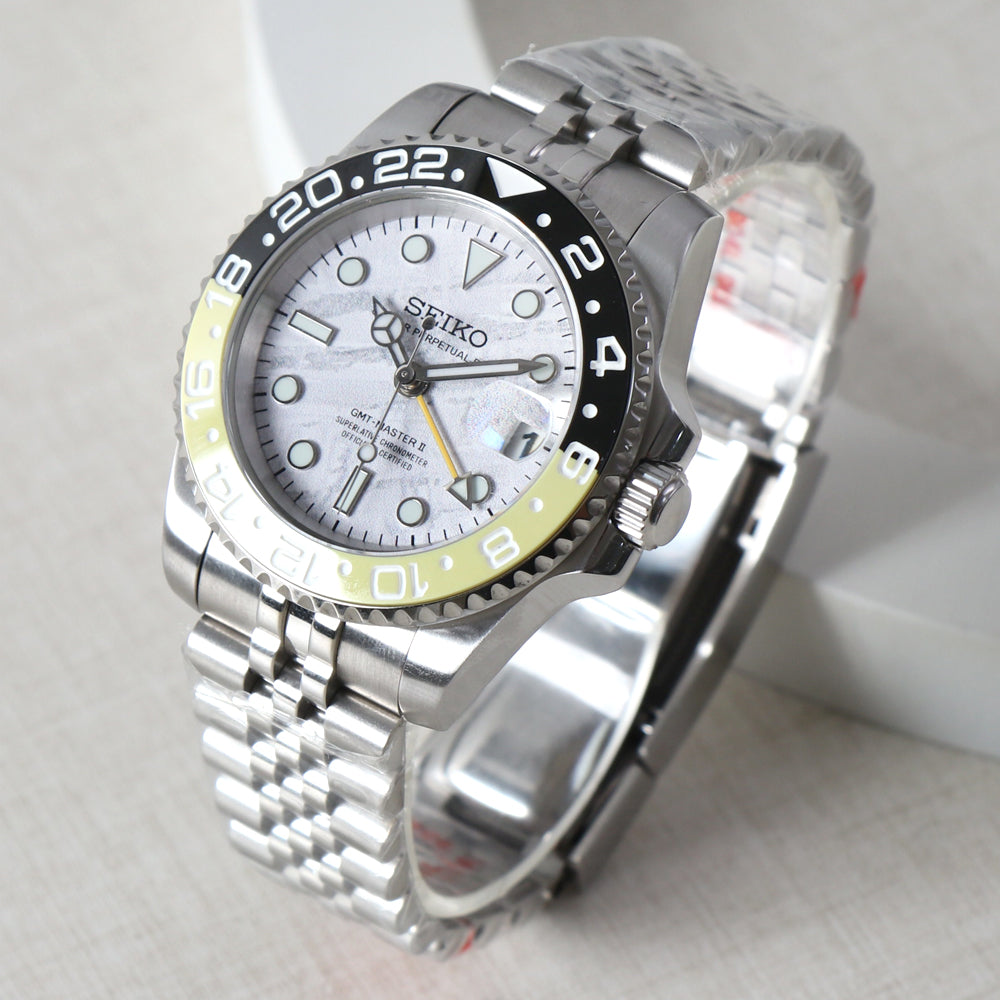 Seiko GMT MOD Yellow Meteorite Dial